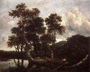 Jacob van Ruisdael Grove of Large Oak trees at the Edge of a pond china oil painting reproduction